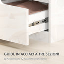 Comodino con Cassetti 40x40x48 cm in Legno Bianco Lucido  