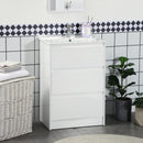 Mobiletto Bagno 2 Cassetti 61x37x88 cm con Lavabo in Ceramica Bianco