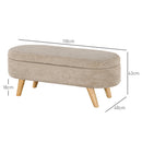 Panca Fondo Letto Imbottita con Vano Contenitore 110x40x43 cm Beige  