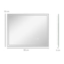 Specchio Bagno con LED 90x70 cm Antiappannamento e Interruttore Touch