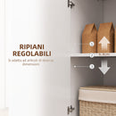 Credenza Mobile Basso Cucina  con Ante Ammortizzate e Apertura a Pressione 120x40x75 cm Bianco  
