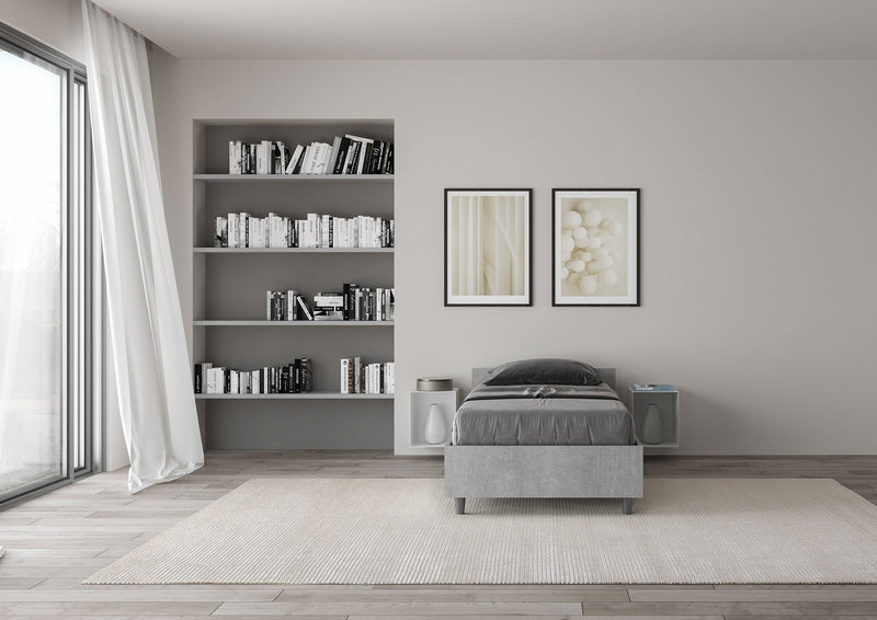 Letto Singolo Nuamo Grigio Varie Misure