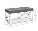 Panca Rayan Velluto Grigio 97x44 in Tessuto effetto Velluto Grigio