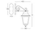 Lampada Applique in Basso Colore Grigio per Esterno Linea Maxi Quadrata Livos