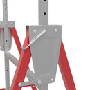 Set 2 Cavalletti da Lavoro Telescopici e Pieghevoli 68x58x80 cm  in Acciaio Q195 Rosso e Argento   