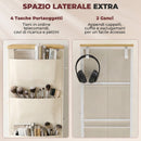 Cassettiera 80x30x94,5 cm con 8 Cassetti in Tessuto e Struttura in Acciaio Beige      
