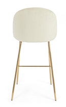 Set 2 Sgabelli 51x55x105 cm in Poliestere Effetto Velluto Bianco