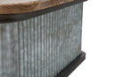 Console Bronxs 118x45,5x80,5 cm in Ferro e Legno di Abete Nero e Grigio