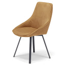 Set 2 sedie Imbottite 51x60x88 cm In Tessuto Suet  Asia Senape