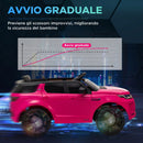 Macchina Elettrica Bambini 106x65,5x51 cm Licenza Land Rover Discovery con Fari Clacson e Cintura in Plastica e Metallo Rosa      