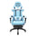 Gaming-Stuhl mit Fußstütze aus hellblauem Kunstleder