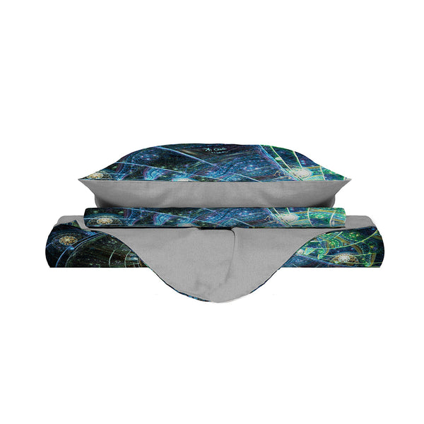 acquista Doppelbettbezug mit Aufdruck auf der Tasche und den Kissenbezügen Kio636