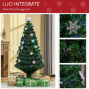Albero di Natale Artificiale 150 cm 20 luci LED a Forma di Cristallo di Neve 
