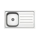 Lavello incasso cucina acciaio 86x50 cm una vasca e gocciolatoio destro