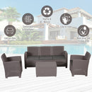 Set da Giardino Divano 2 Poltrone 1 Tavolino  Friendly Grigio