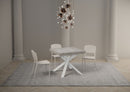  Tavolo Allungabile 90-194x90x76 cm Clerk Cemento Gambe Bianche