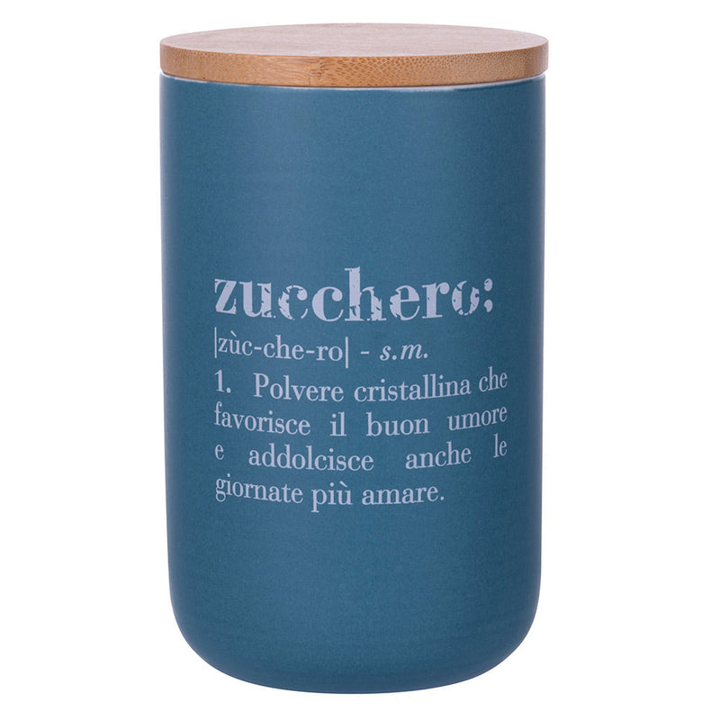 Barattolo Zucchero Double Face 750 ml in New Bone China VdE Tivoli 1996 Verde Petrolio