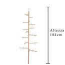 Albero Espositore di Natale 184 cm da Appendere in Legno