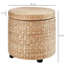 Pouf Contenitore Tondo Ø43x43 cm in Rattan Cachi