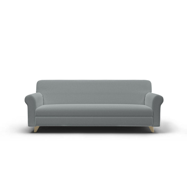 Stretch-Sofabezug aus hellgrauem Iris-Polyester, verschiedene Größen sconto