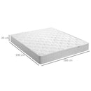 Materasso Memory e Molle Mastrimoniale 160x190 cm H20 Bianco