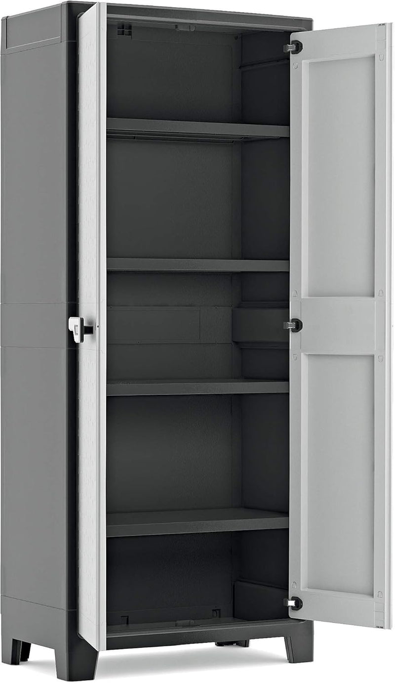 Armadio 4 Ripiani 80x44x182 cm Keter Titan Alto XL Grigio