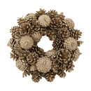 Coroncina con pigne champagne cm Ø30xh8