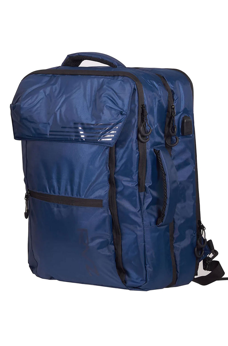 Zaino Cabin Size in Poliestere Impermeabile Cerniera Antifurto e Porta USB Ravizzoni Lima Blu 