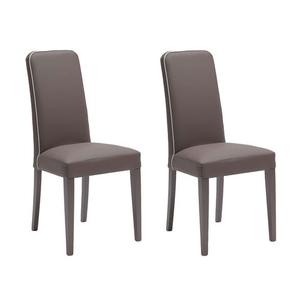 Set 2 Sedie 59x46xH99 cm in Similpelle Anita Tortora sconto