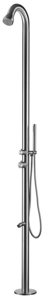 sconto Gartendusche 228,9x18x25 cm mit Sined Bosa Inox Handbrause und Fußwascher