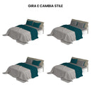 Set Lenzuola Sopra Sotto e Federe Doubleface Verde Petrolio\/Fumo Varie Misure
