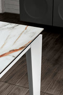 Tavolo Allungabile 80x120/170x76 cm in Ceramica Marmo Calacatta Ceramica 2