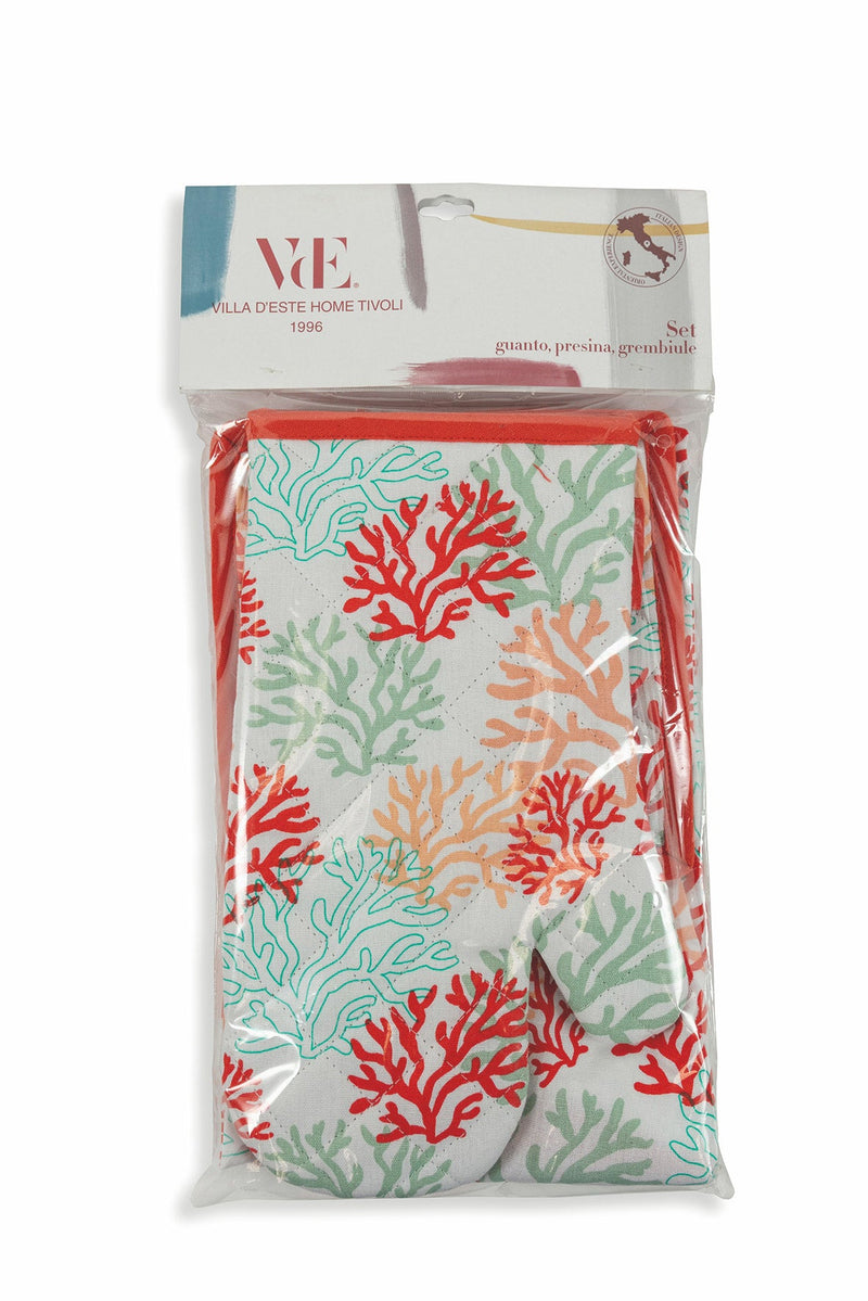 Set Grembliule Guanto e Presina in Cotone VdE Tivoli 1996 Reef