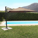 Ombrellone da Giardino Nettuno Lux Decentrato 3x4 m in Alluminio Nero Telo Tortora