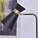 Lampada da Terra con Paralume E27 in Metallo  Nera