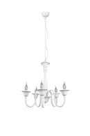 Lampadario da Interno  E14 in Metallo Bianco Opaco