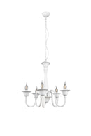 Lampadario da Interno  E14 in Metallo Bianco Opaco