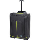 Trolley Cabina Morbido Bagaglio a Mano 35x20x50 cm con Maniglia Telescopica Nero Verde      