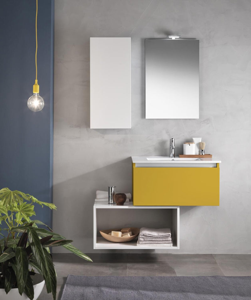 Mobile Bagno Sospeso 106cm TFT Ibiza Senape Bianco