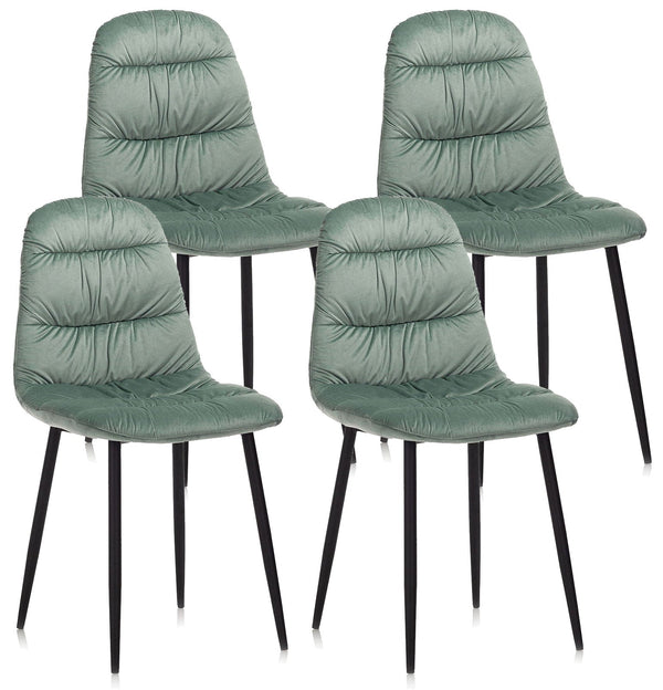 Set mit 4 Stühlen 44 x 40 x 90 cm in Aquamarin-Samt sconto