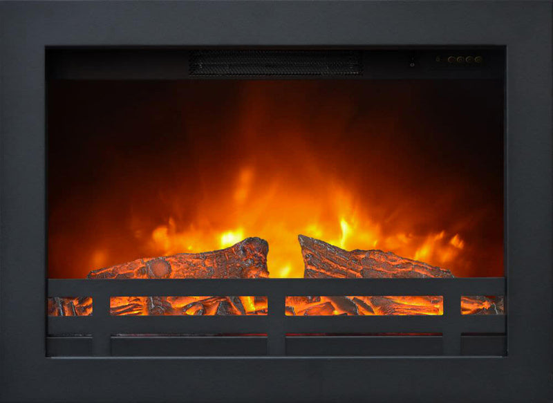 Camino Elettrico da Incasso Effetto Fiamma 1800W Ruby Fires Flandria Nero