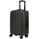 Valigia Rigida Piccola 40 L 56x36x24 cm Espandibile con 4 Ruote Girevoli e Angoli Protettivi in ABS Nero      
