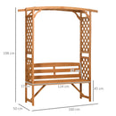 Panchina 2 Posti da Giardino 160x50x198 cm in Legno di Abete Marrone