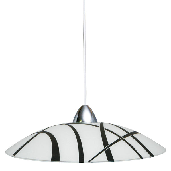 Aufhängung D50 1xE27 Rahmen Weiß-Chrom Glasplatte Weiß-Schwarz E-Energy Dario prezzo