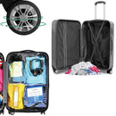 Set 3 Valigie Rigide con Ruote Easy Roll Trolley Bagaglio da Viaggio Blu e Marrone      