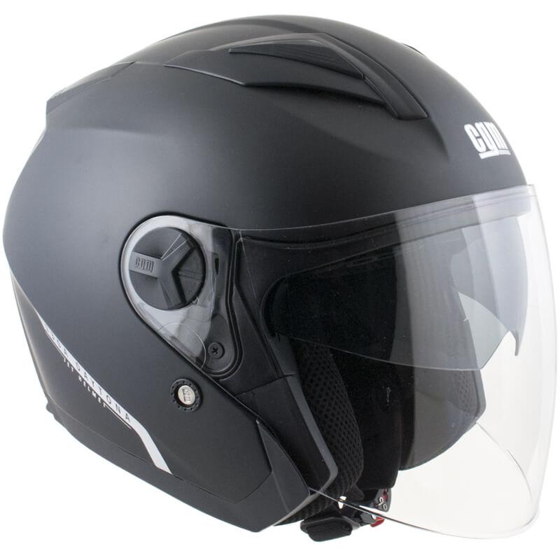 Casco Jet per Scooter Visiera Lunga CGM Daytona 130A Nero Opaco Taglia XS - (53-54 cm)