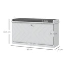 Panca Scarpiera Salvaspazio 8 Paia di Scarpe 80x26x44,5 cm con Cuscino e Cassetto Ribaltabile Bianco