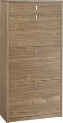 Scarpiera Salvaspazio 3 Ante 1 Cassetto 15 Paia 63x127x29 cm Noce Stelvio