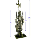 Set Camino 4 Pezzi 53x20 cm Scopino Paletta Attizzatoio e Pinza con Supporto Cavaler Bronzo