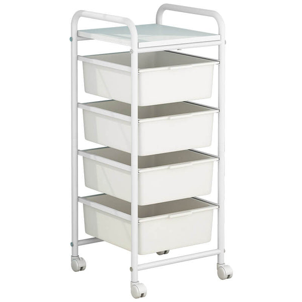 prezzo Küchenwagen 4 Schubladen 32,5x36,5x73 cm in Weiß Daria Plastic